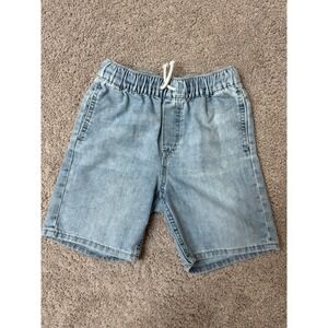 H&M Kids Light Wash Denim Pull On Shorts Size 5T Blue Cotton Blend Elastic Waist